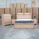 Melba Messmate Queen Gaslift Bed with Reading Lights - Warehouse Furniture Clearance