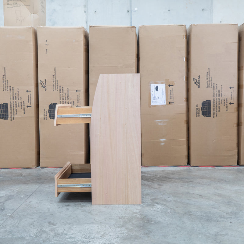 The Melba Curved Australian Messmate Five Drawer Tallboy