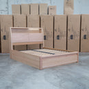 Melba Messmate Queen Gaslift Bed with Reading Lights - Warehouse Furniture Clearance