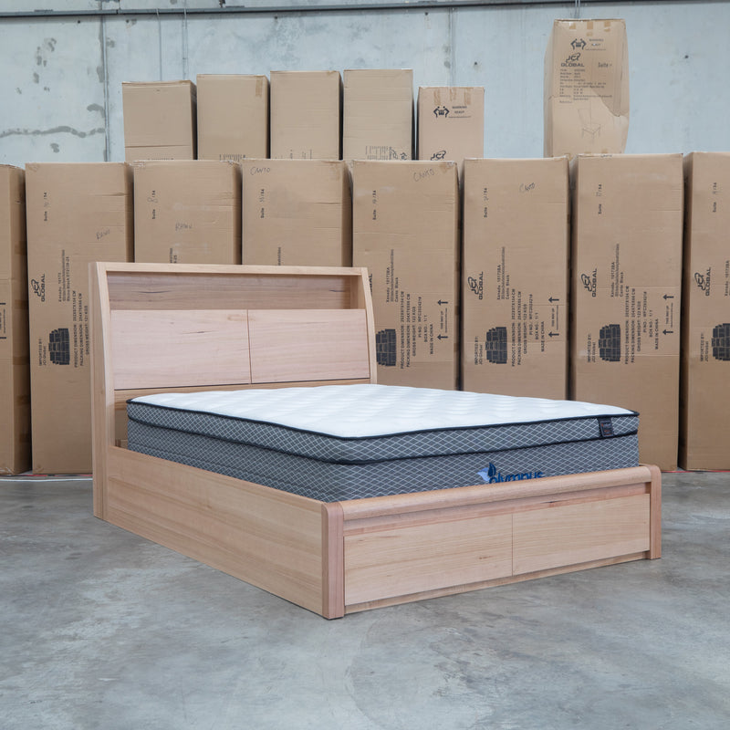 The Melba Messmate Queen Gaslift Bed with Reading Lights