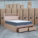 Melba Messmate King Gaslift Bed with Reading Lights - Warehouse Furniture Clearance