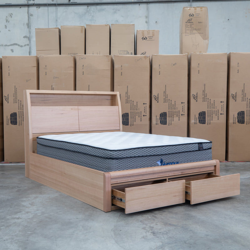 The Melba Messmate Queen Gaslift Bed with Reading Lights