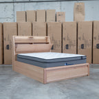 The Melba Messmate Double Gaslift Bed with Reading Lights available to purchase from Warehouse Furniture Clearance at our next sale event.