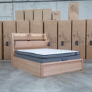 Melba Messmate Queen Gaslift Bed with Reading Lights - Warehouse Furniture Clearance