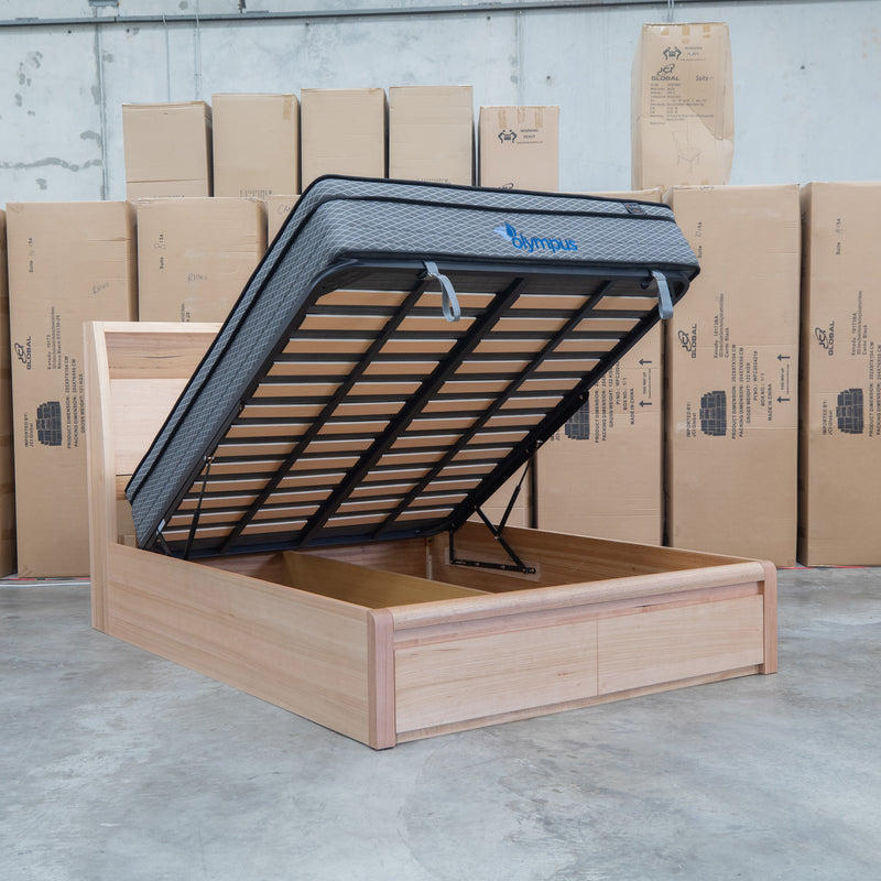 The Melba Messmate Queen Gaslift Bed with Reading Lights