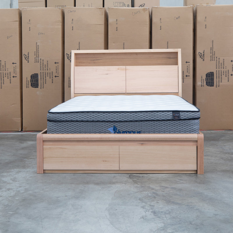 The Melba Messmate Queen Gaslift Bed with Reading Lights
