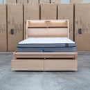 Melba Messmate Queen Gaslift Bed with Reading Lights - Warehouse Furniture Clearance
