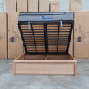 Melba Messmate Queen Gaslift Bed with Reading Lights - Warehouse Furniture Clearance