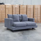 The Melbourne Deep Seat Feather & Foam Two Seat Sofa - Obsidian available to purchase from Warehouse Furniture Clearance at our next sale event.
