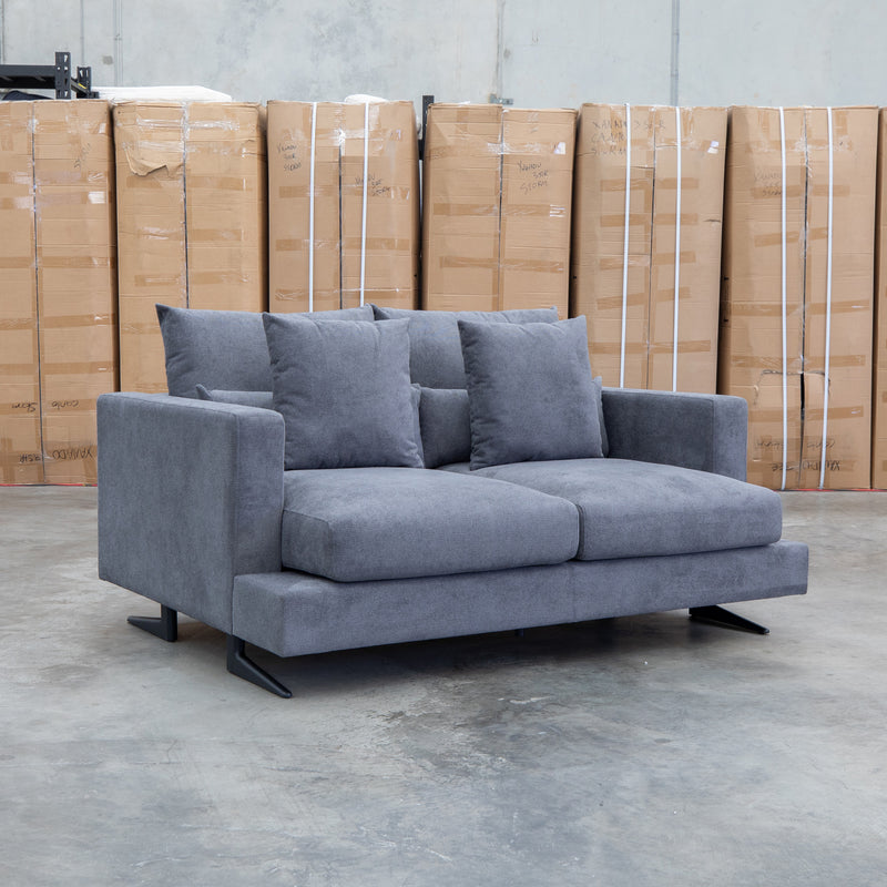 Melbourne Deep Seat Feather & Foam Two Seat Sofa - Obsidian