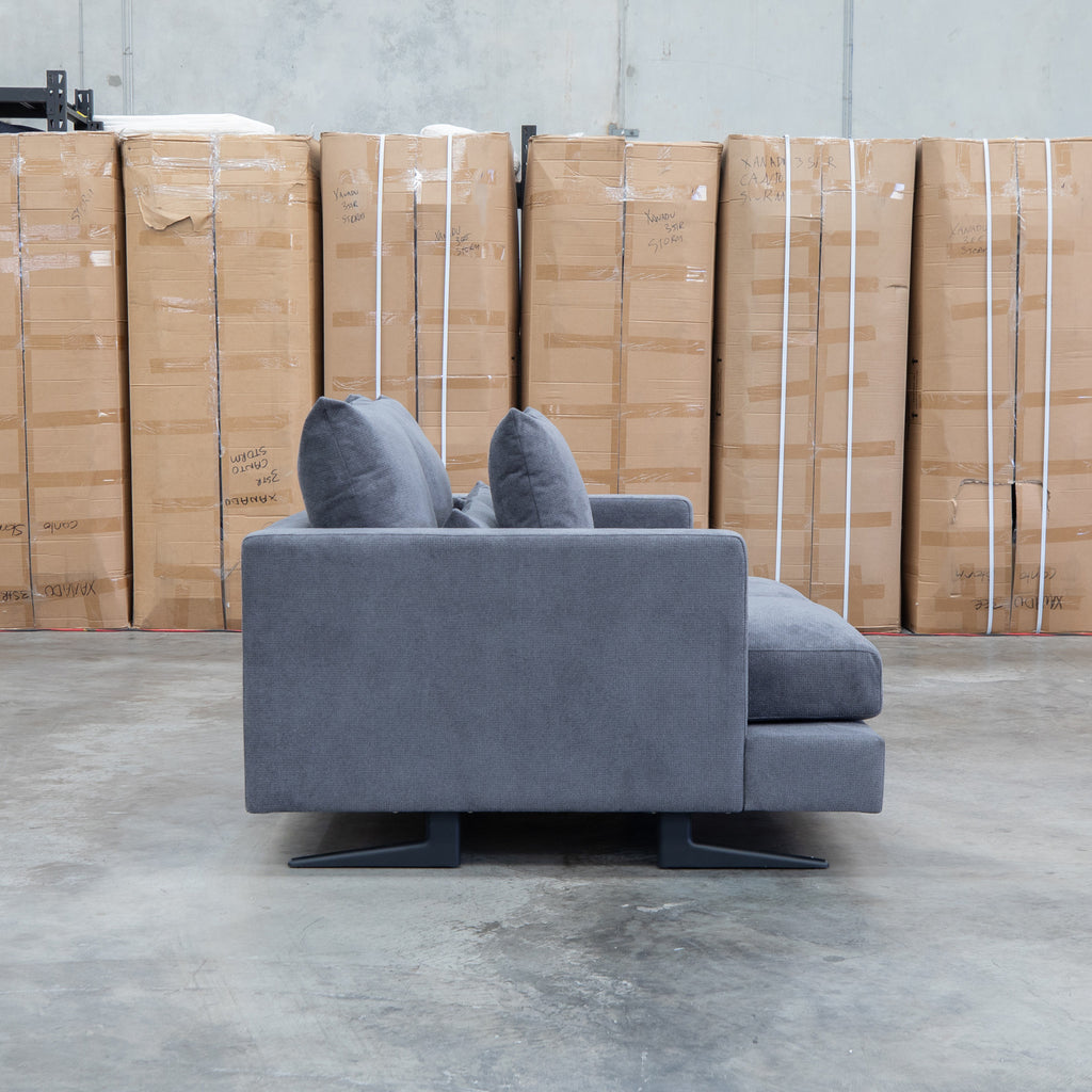 The Melbourne Deep Seat Feather & Foam Two Seat Sofa - Obsidian available to purchase from Warehouse Furniture Clearance at our next sale event.