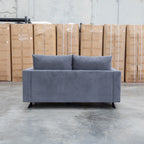The Melbourne Deep Seat Feather & Foam Two Seat Sofa - Obsidian available to purchase from Warehouse Furniture Clearance at our next sale event.