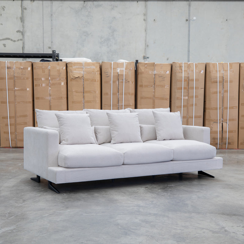 The Melbourne Deep Seat Feather & Foam Three Seat Sofa - Biscuit