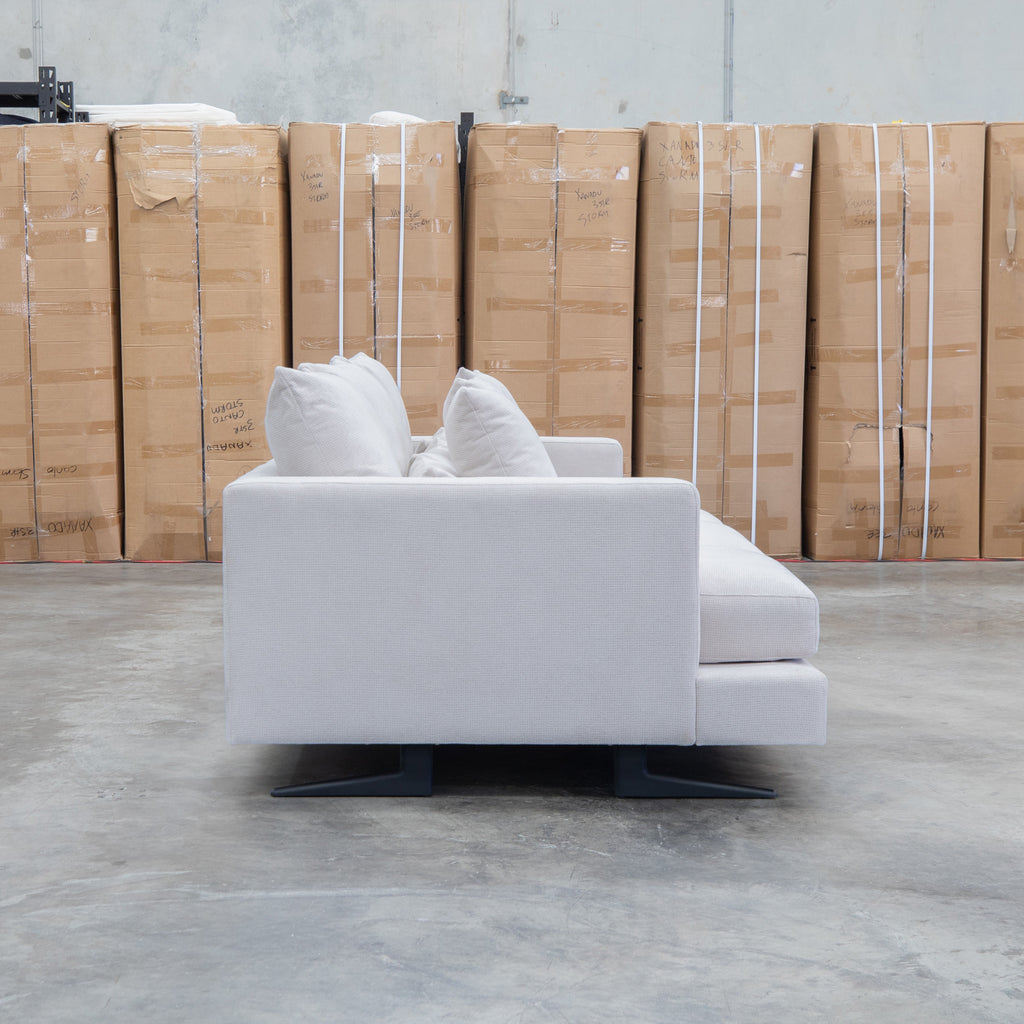 The Melbourne Deep Seat Feather & Foam Three Seat Sofa - Biscuit available to purchase from Warehouse Furniture Clearance at our next sale event.