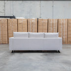 The Melbourne Deep Seat Feather & Foam Three Seat Sofa - Biscuit available to purchase from Warehouse Furniture Clearance at our next sale event.
