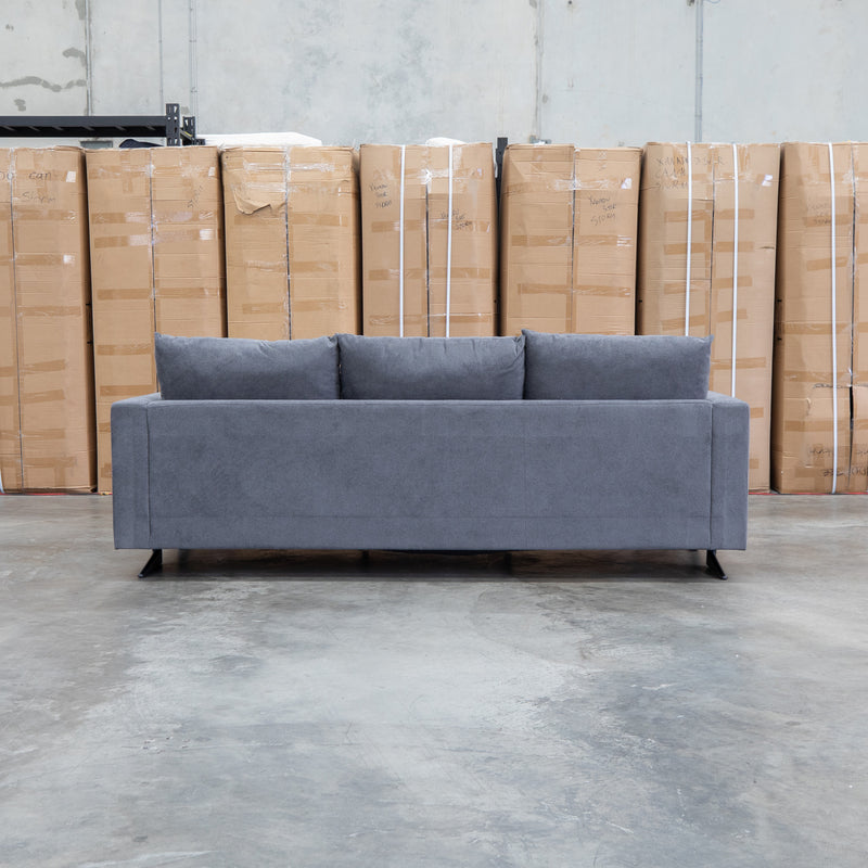 Melbourne Deep Seat Feather & Foam Three Seat Sofa - Obsidian