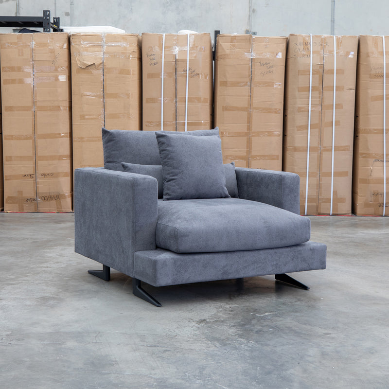 The Melbourne Deep Seat Feather & Foam Armchair - Obsidian