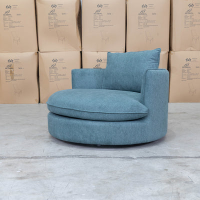 The Mesa Feather & Foam Round Swivel Daybed - Aqua available to purchase from Warehouse Furniture Clearance at our next sale event.