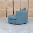 The Mesa Feather & Foam Round Swivel Daybed - Aqua available to purchase from Warehouse Furniture Clearance at our next sale event.