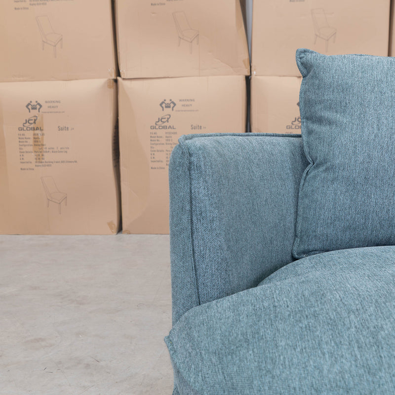 The Mesa Feather & Foam Round Swivel Daybed - Aqua available to purchase from Warehouse Furniture Clearance at our next sale event.