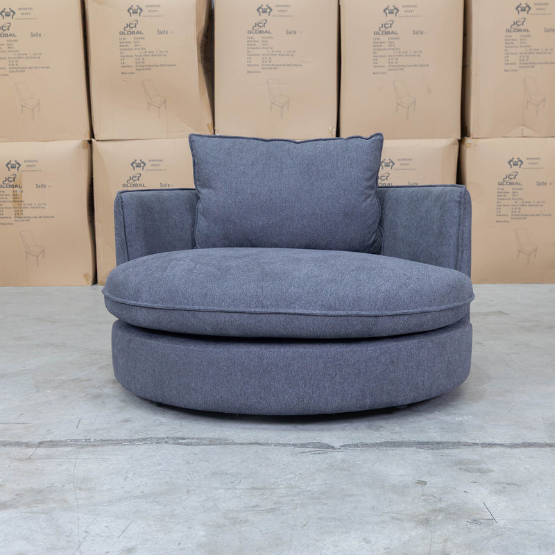 The Mesa Feather & Foam Round Swivel Daybed - Graphite available to purchase from Warehouse Furniture Clearance at our next sale event.