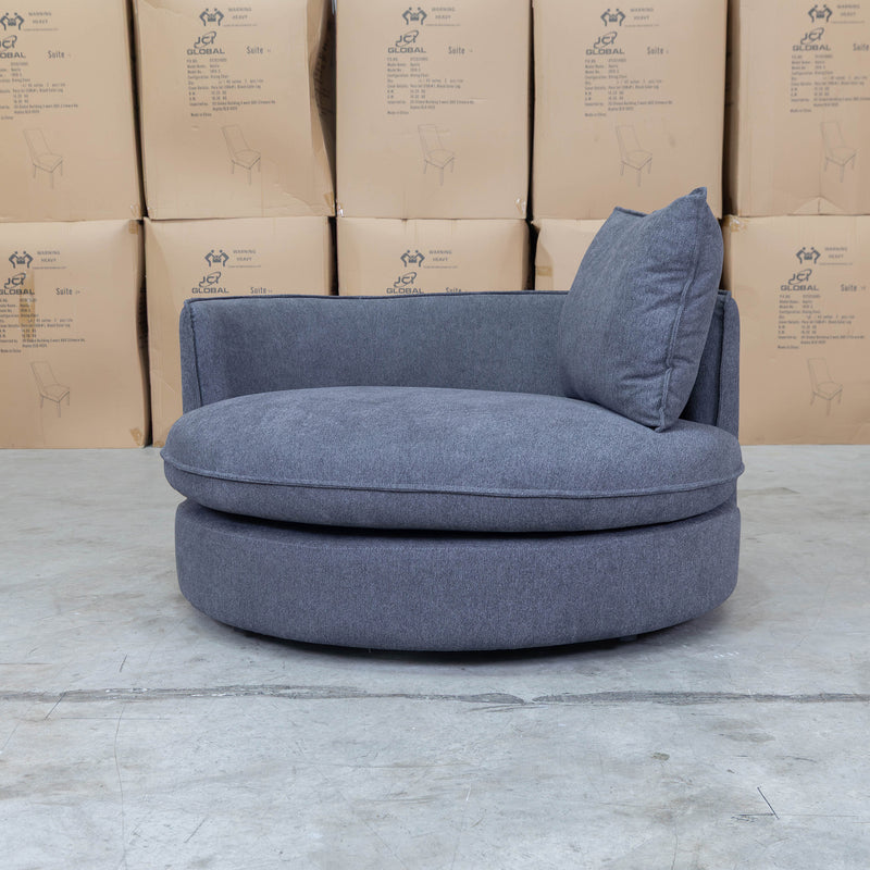 The Mesa Feather & Foam Round Swivel Daybed - Graphite available to purchase from Warehouse Furniture Clearance at our next sale event.