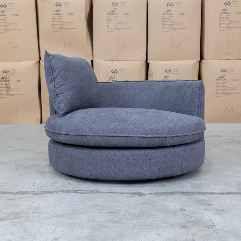 The Mesa Feather & Foam Round Swivel Daybed - Graphite available to purchase from Warehouse Furniture Clearance at our next sale event.