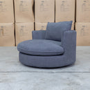The Mesa Feather & Foam Round Swivel Daybed - Graphite available to purchase from Warehouse Furniture Clearance at our next sale event.