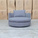 The Mesa Feather & Foam Round Swivel Daybed - Grey available to purchase from Warehouse Furniture Clearance at our next sale event.