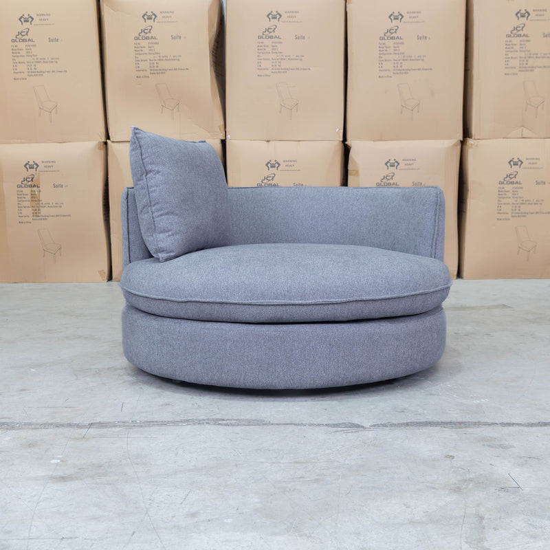 The Mesa Feather & Foam Round Swivel Daybed - Grey available to purchase from Warehouse Furniture Clearance at our next sale event.