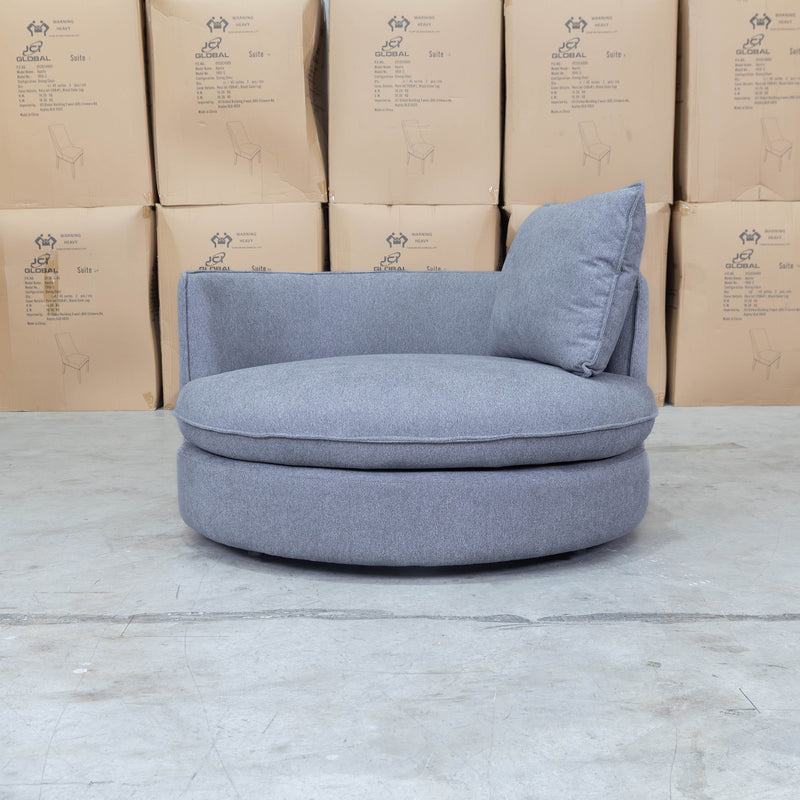 The Mesa Feather & Foam Round Swivel Daybed - Grey available to purchase from Warehouse Furniture Clearance at our next sale event.