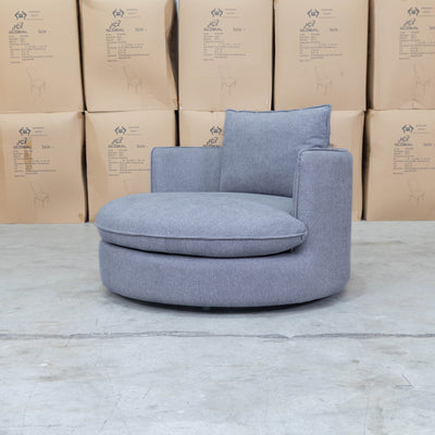 The Mesa Feather & Foam Round Swivel Daybed - Grey available to purchase from Warehouse Furniture Clearance at our next sale event.