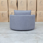 The Mesa Feather & Foam Round Swivel Daybed - Grey available to purchase from Warehouse Furniture Clearance at our next sale event.
