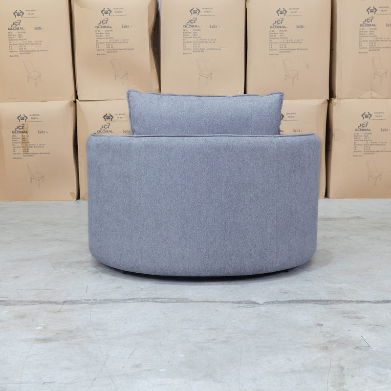 The Mesa Feather & Foam Round Swivel Daybed - Grey available to purchase from Warehouse Furniture Clearance at our next sale event.