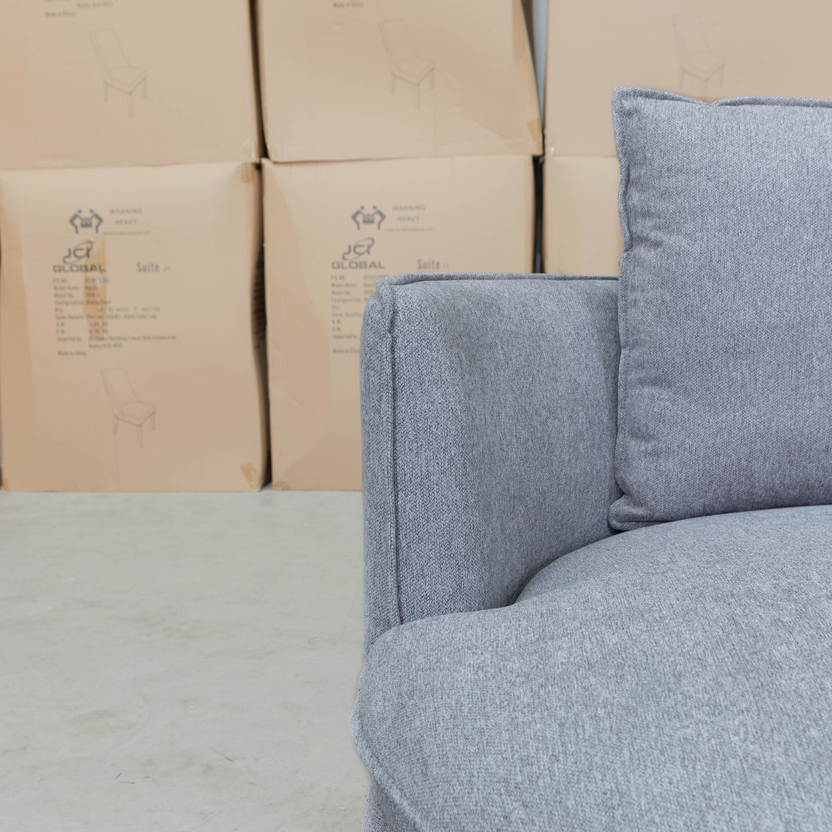 The Mesa Feather & Foam Round Swivel Daybed - Grey available to purchase from Warehouse Furniture Clearance at our next sale event.