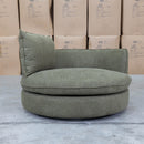 The Mesa Feather & Foam Round Swivel Daybed - Olive available to purchase from Warehouse Furniture Clearance at our next sale event.