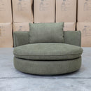 The Mesa Feather & Foam Round Swivel Daybed - Olive available to purchase from Warehouse Furniture Clearance at our next sale event.