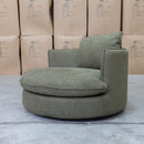The Mesa Feather & Foam Round Swivel Daybed - Olive available to purchase from Warehouse Furniture Clearance at our next sale event.