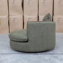 The Mesa Feather & Foam Round Swivel Daybed - Olive available to purchase from Warehouse Furniture Clearance at our next sale event.