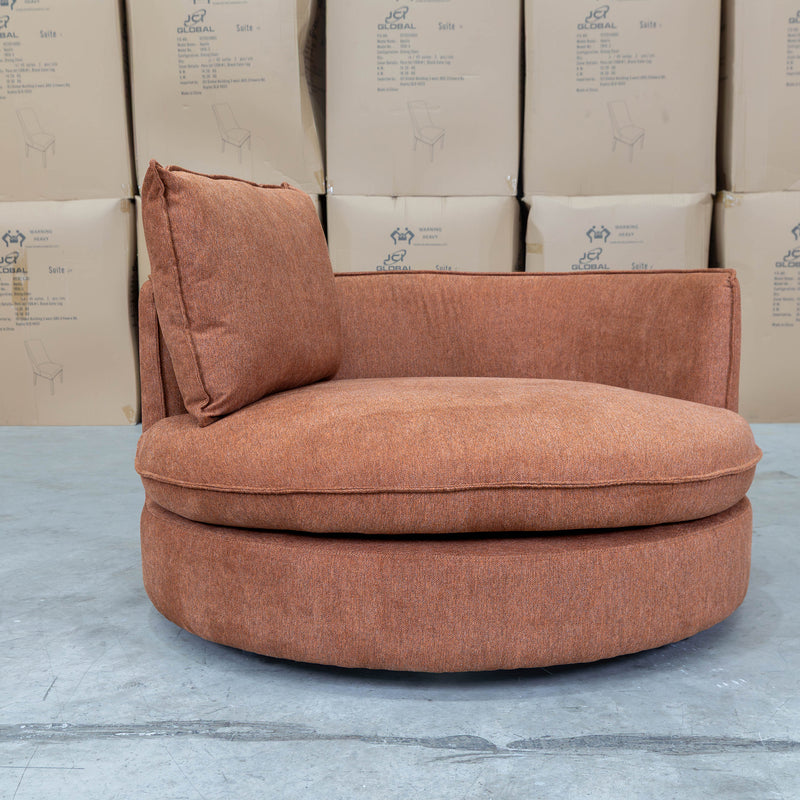 The Mesa Feather & Foam Round Swivel Daybed - Rust available to purchase from Warehouse Furniture Clearance at our next sale event.