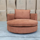 The Mesa Feather & Foam Round Swivel Daybed - Rust available to purchase from Warehouse Furniture Clearance at our next sale event.