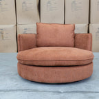 The Mesa Feather & Foam Round Swivel Daybed - Rust available to purchase from Warehouse Furniture Clearance at our next sale event.