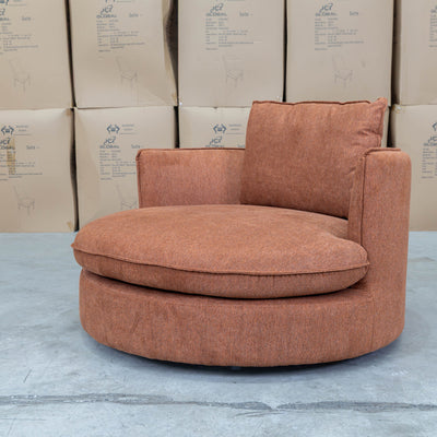 The Mesa Feather & Foam Round Swivel Daybed - Rust available to purchase from Warehouse Furniture Clearance at our next sale event.