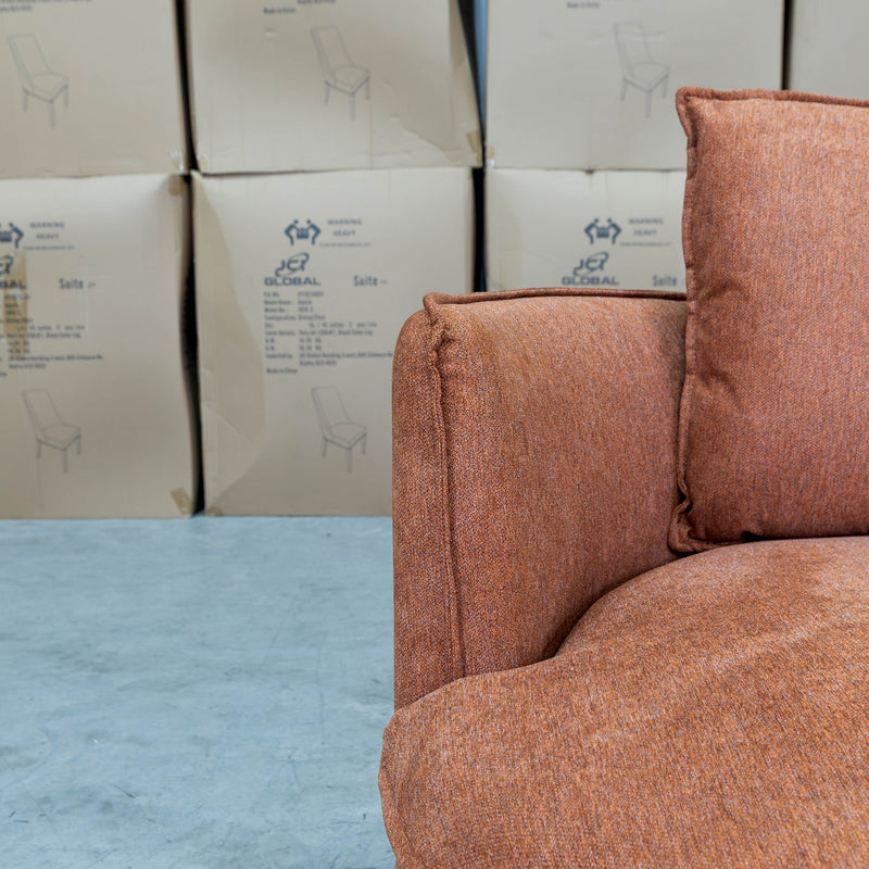 The Mesa Feather & Foam Round Swivel Daybed - Rust available to purchase from Warehouse Furniture Clearance at our next sale event.