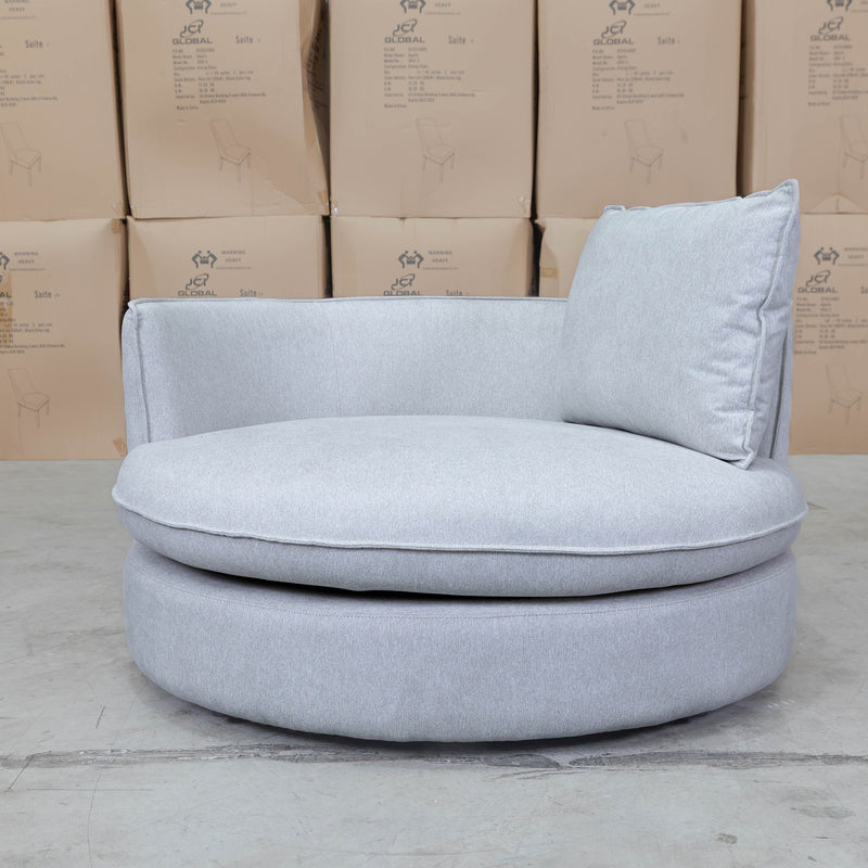 The Mesa Feather & Foam Round Swivel Daybed - Cream available to purchase from Warehouse Furniture Clearance at our next sale event.