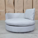 The Mesa Feather & Foam Round Swivel Daybed - Cream available to purchase from Warehouse Furniture Clearance at our next sale event.