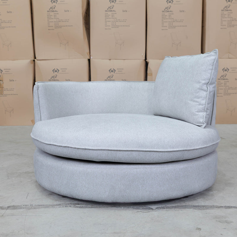 The Mesa Feather & Foam Round Swivel Daybed - Cream available to purchase from Warehouse Furniture Clearance at our next sale event.