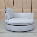 The Mesa Feather & Foam Round Swivel Daybed - Cream available to purchase from Warehouse Furniture Clearance at our next sale event.