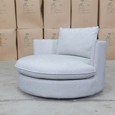The Mesa Feather & Foam Round Swivel Daybed - Cream available to purchase from Warehouse Furniture Clearance at our next sale event.