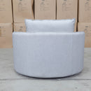 The Mesa Feather & Foam Round Swivel Daybed - Cream available to purchase from Warehouse Furniture Clearance at our next sale event.